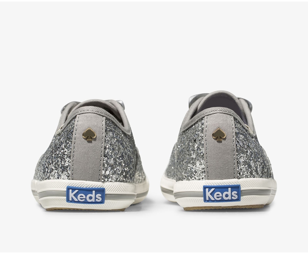 Πανινα Παπουτσια Γυναικεια - Keds Kate Spade New York Champion Glitter - Ασημι - TUNQY1942